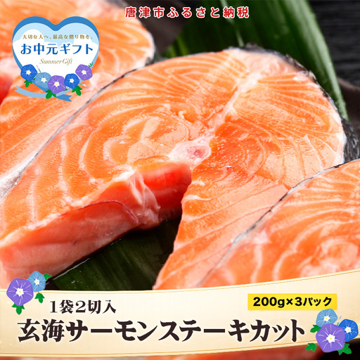 「お中元」玄海サーモンステーキカット切身 200g×3パック(合計600g) おさかな村 お弁当 おかず