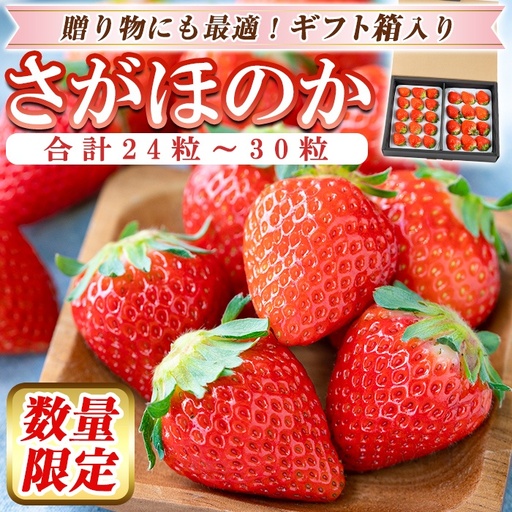 a881-02 【土日祝着】＜先行予約受付中！2027年2月上旬～3月下旬に発送予定＞ いちご・さがほのか(合計24粒～30粒)【佳農園】国産 鹿児島県産 苺 イチゴ フルーツ 果物 くだもの ギフト 贈答用