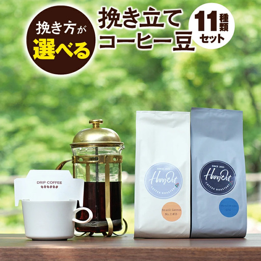 【中挽き】挽き立てコーヒー豆11種類セット(100g×11種類）【hgo002-b】