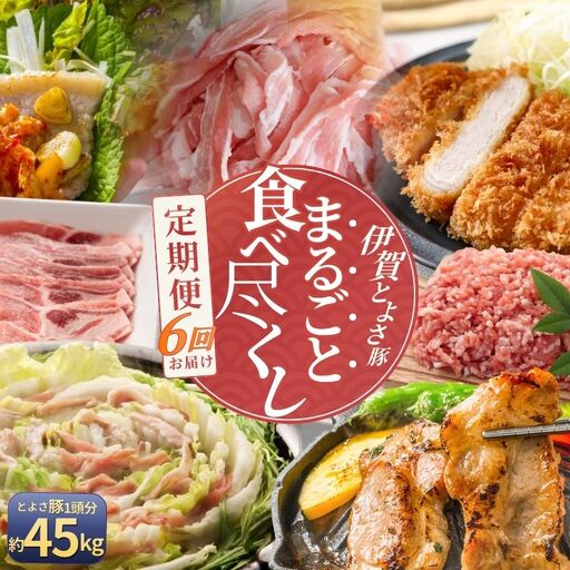 豚肉 【6回分割発送】伊賀とよさ豚まるごと食べ尽くし【cook-tkb0002】