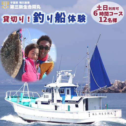 [第三新生合同丸]貸切り!釣り船体験コース(土日利用可6時間12名様まで) [0480-0001]
