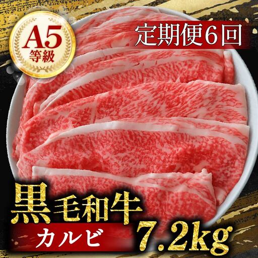 【 定期便 】 6ヶ月 黒毛和牛 A5等級 カルビ 切り落とし1.2kg カルビ