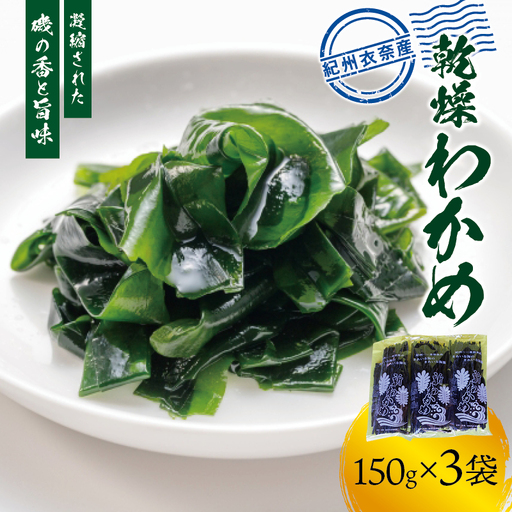 紀州衣奈産 乾燥わかめ 150g×3パック(2027年産)【2027年2月下旬より順次発送】【sml102G】