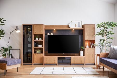 バロン140ハイテレビボード3点セット:ヴィンテージナチュラル[モーブル][大川家具]
