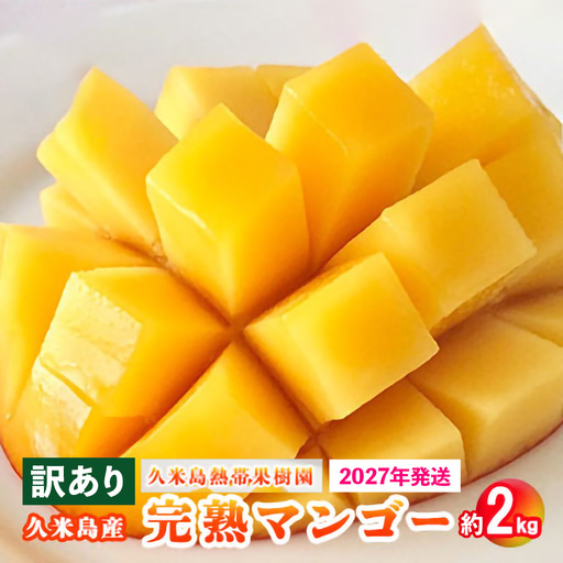 訳あり品【2027年発送】久米島熱帯果樹園 完熟マンゴー約2kg（3～6玉）
