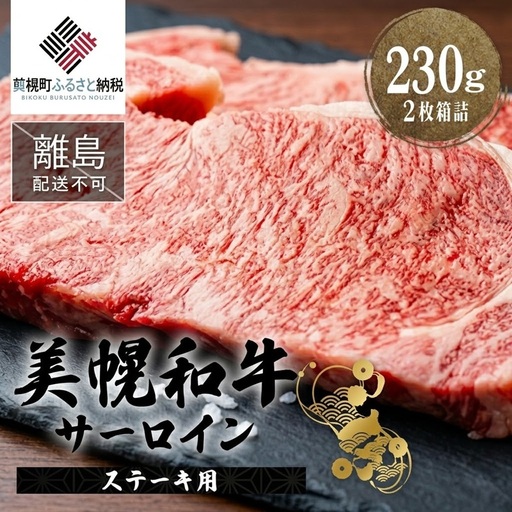 【田村精肉店】北海道産 美幌和牛サーロイン（ステーキ用）230g×2枚箱詰 【配送不可地域：離島】AI005 | 牛肉 和牛