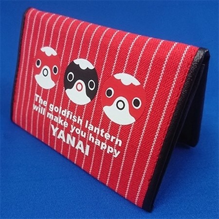 柳井縞名刺入れ 金魚ちょうちん レッド_雑貨・日用品  文房具・印鑑 _【1098746】