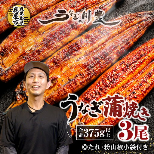 【 土用の丑の日特集 】 1042-2 昭和56年創業 うなぎの川豊 うなぎ蒲焼3尾 KN049-001-03 魚 冷凍 鰻