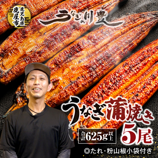 【 土用の丑の日特集 】 1043-2 昭和56年創業 うなぎの川豊 うなぎ蒲焼5尾 KN049-001-05 魚 冷凍 鰻