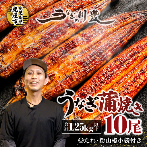 【 土用の丑の日特集 】 949-3 昭和56年創業 うなぎの川豊 うなぎ蒲焼10尾 KN049-001-10 魚 冷凍 鰻