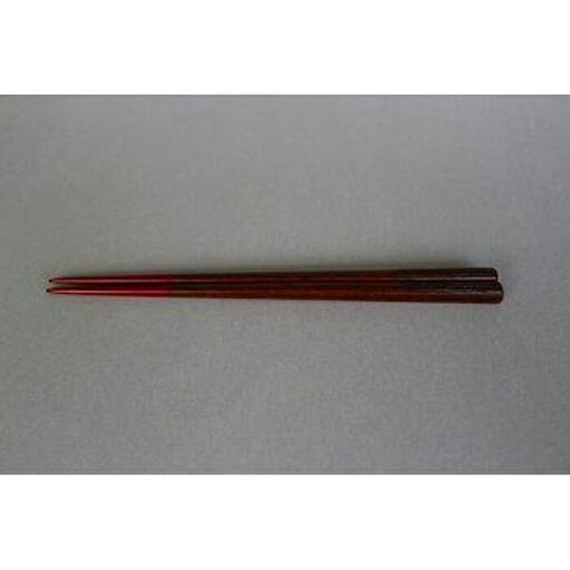 鎌倉彫　箸　先赤漆塗