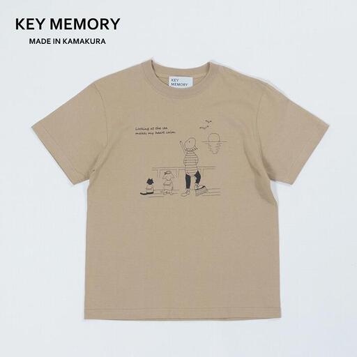 《1》【KEYMEMORY鎌倉】Sea heartイラストTシャツ BEIGE