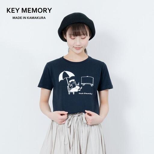 《0》【KEYMEMORY鎌倉】GrenouilleイラストTシャツ NAVY