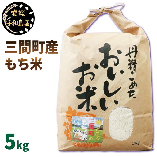 もち米 5kg 喜菜家 三間町産 精米 お米 おこめ 米 こめ kome ※ 餅 もち 餅米 もちごめ 赤飯 おこわ 団子 おはぎ アレンジ いろいろ ふっくら ツヤツヤ もちもち 甘い 国産 愛媛 宇和島 G018-127003