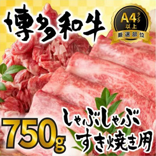 訳アリ！博多和牛しゃぶしゃぶすき焼き用 750gセット【博多和牛 和牛 牛 肉 お肉 しゃぶしゃぶ すき焼き 訳あり 贅沢 人気 食品 オススメ 送料無料 福岡県 筑前町 AR022】