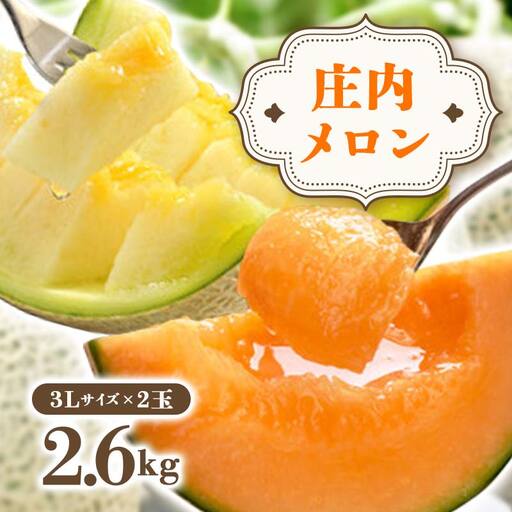 【2027年先行予約】 庄内メロン 2玉3Lサイズ 2.6kg メロン デザート フルーツ 果物 くだもの 果実 食品 山形県 FSY-0702