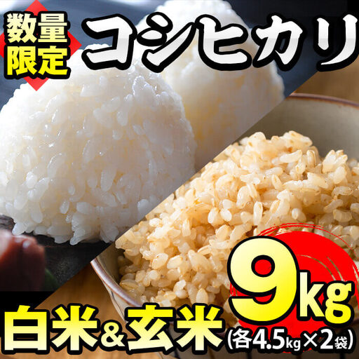 【米の匠】川崎さん自慢のコシヒカリ＜白米＆玄米＞ 計9kg(各4.5kg×2袋) b2-036-R6-3w