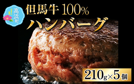 おかず 但馬牛ハンバーグ 福井県高浜町 つなぎ不使用100% 但馬牛ハンバーグ 5個セット 冷凍