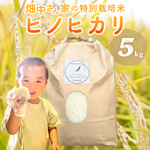 特別栽培米 減農薬 畑中さんの ひのひかり 白米 5kg ヒノヒカリ 奈良県 三宅町