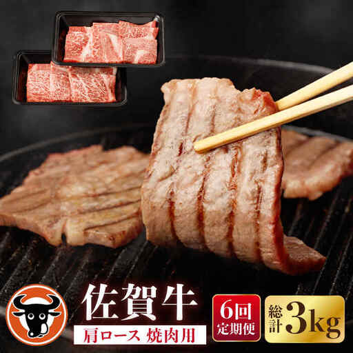 【定期便】牛肉 肩ロース 焼肉用 計500g NAC153 牛肉 全6回