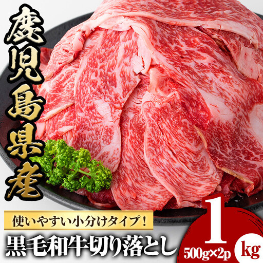 鹿児島県産 黒毛和牛 切落し 計1kg [さつま屋産業] 牛肉 切り落とし_y427