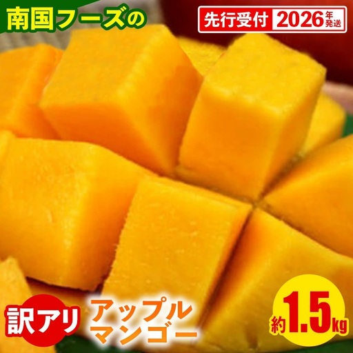 【先行受付】【2026年発送】南国フーズのアップルマンゴー 訳アリ約1.5kg - 先行予約 沖縄県産 産地直送 南国フルーツ 旬の味覚 ご家庭用 ご自宅用 沖縄マンゴー 沖縄県 八重瀬町