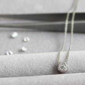 プラチナ900【ラボグロウンダイヤモンドネックレス】0.2ct 馬蹄ばていデザイン 長さ40cm LAB-PT900-006 ネックレス