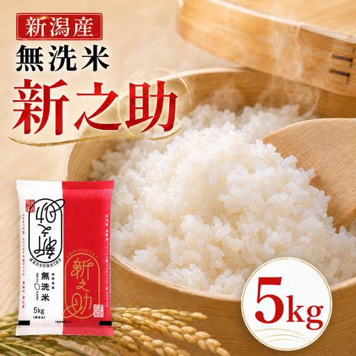 無洗米 新潟産 新之助5kg 産地直送