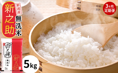 無洗米 新潟産 新之助 5kg 3ヵ月 定期 5kg 定期便 産地直送