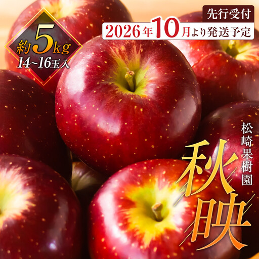 【2026年発送／先行予約】【松崎果樹園】「秋映」約5kg（14～16玉）｜ 旬のフルーツ、くだもの、りんご　