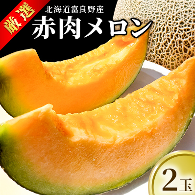 【2026年7月～発送】北海道 富良野産 厳選 赤肉 メロン 2玉 計約3.2kg(吉中農園) メロン フルーツ 果物 新鮮 甘い 贈り物 ギフト 道産 ジューシー おやつ ふらの ブランド 夏