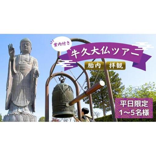 《 案内付き 》 牛久大仏 胎内 拝観 ツアー ※ 平日限定 ※ （ 5名様まで ）