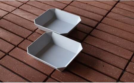 1616/ TY Square Bowl 184 Grey 2個セット【1616/arita japan】有田焼 食器 器 鉢 中鉢 スクエア ボウル グレー シンプル eb028