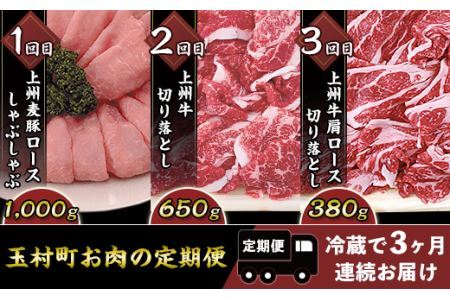 玉村町お肉の定期便[冷蔵で3ヶ月連続お届け]B-17