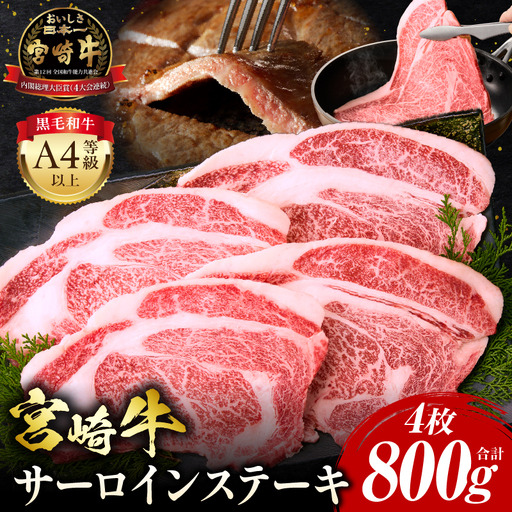 牛肉 ステーキ 牛肉[宮崎牛 サーロイン 800g]