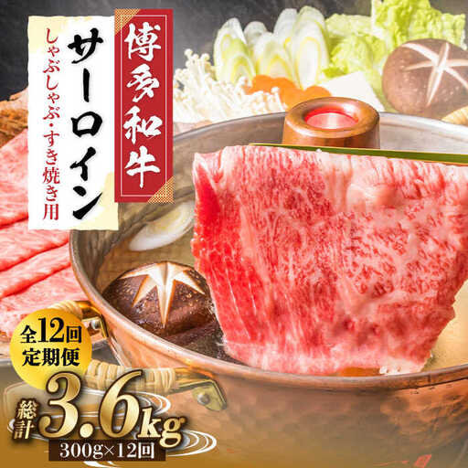 【全12回定期便】 サーロイン しゃぶしゃぶ すき焼き用 300g 牛肉 肉 [ABBP084] シャブシャブ