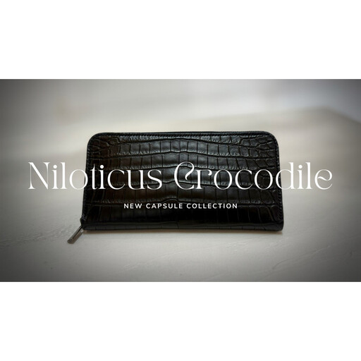 【極上】クロコダイルラウンドファスナー長財布 マットBLK