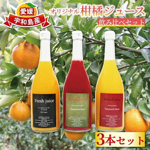 みかんジュース 720ml ×3本 YAMAUCHI FARM 「ミックスジュース」 ストレート ジュース【H018-084002】