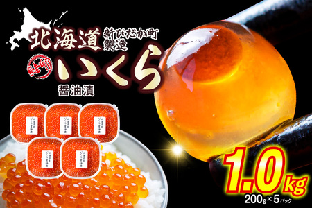 ＜ 12月1～20日に発送 ＞ 北海道産 いくら 醤油漬 1kg （ 200g × 5パック ） ＜ 予約受付 ＞