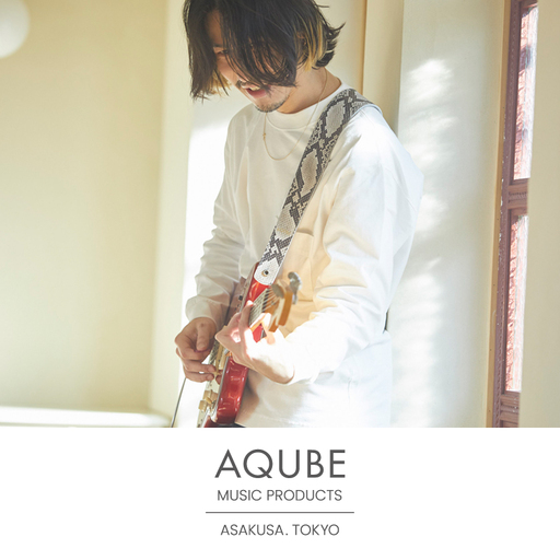 AQUBE MUSIC PRODUCTS ギターストラップ プリンテッド パイソン [ M ](裏面カラー:スムースオーク)_0029-007-T05-2