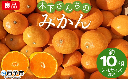 ＜木下さんちのみかん 良品 約10kg（S～Lサイズ混合）＞柑橘類 温州みかん ミカン 果物 くだもの フルーツ 特産品 木下農園 西宇和 愛媛県 西予市【常温】『2026年11月中旬?12月下旬に順次出荷予定』MKS0004