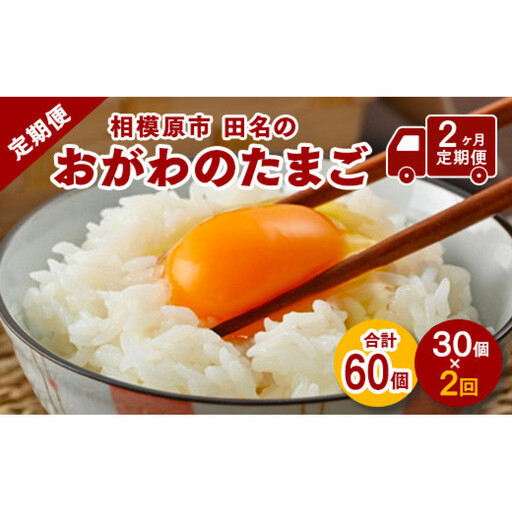 [2ヶ月定期便][毎月前半発送]相模原市田名のおがわのたまご ピンク卵 Mサイズ 30個(27個+割れ補償3個)×2か月 国産 濃厚 コク 旨味|たまご