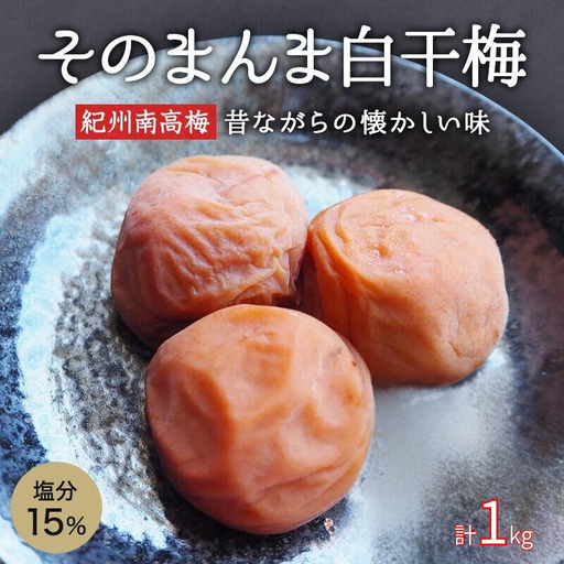そのまんま白干梅 A級品 計1kg（250g×4個） / 梅干し 梅干 梅 和歌山 和歌山県産 田辺市 紀州南高梅 南高梅 白干し梅 無添加 しょっぱい梅干し 昔ながらの梅干し なつかしい A級【kfo007-1】