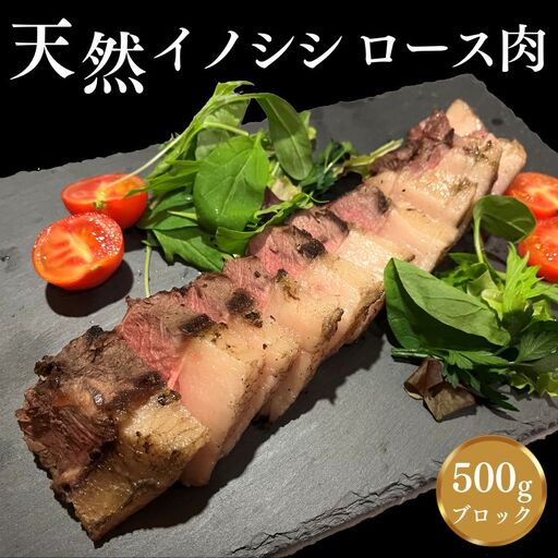 【肉塊】「紀州イノシシ　ロース肉」ブロック500g  / 田辺市 猪肉 イノシシ肉 イノシシ ボタン ロース 塊 肉 ブロック 紀州ジビエ ジビエ【kgs005-1】