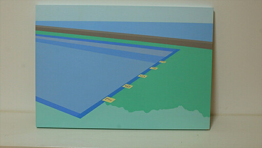 原画【お家に帰ろう】オリジナル風景画　 ペインティング　小田原出身在住イラストレーターの作品　心象風景　子供の頃見た風景　海　空　山 アート アート 