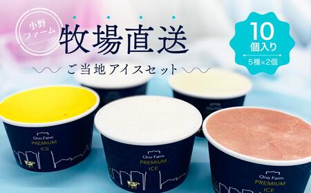 牧場直送ご当地アイスセット（5種10個入）〈小野ファーム〉 ABN0002