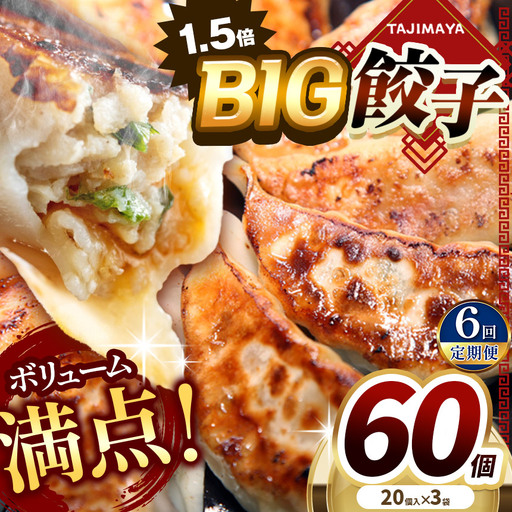 【定期便6回】たじまや オリジナル ビッグ 餃子  60個 