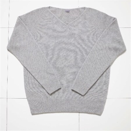 【 MyLien 】メリノウール Vネックセーター【フリーサイズ・ライトグレー】_装飾品・工芸品 洋服  _【1261193】