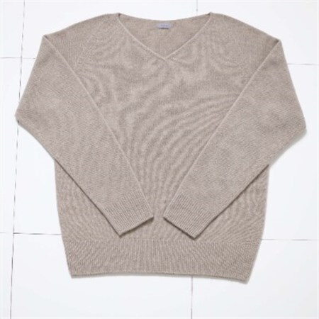 【 MyLien 】メリノウール Vネックセーター【フリーサイズ・ベージュ】_装飾品・工芸品 洋服  _【1261194】