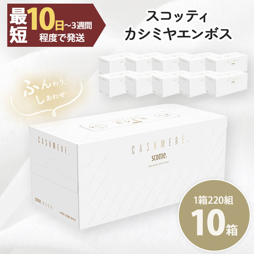 ティッシュ 保湿 10箱 スコッティ カシミヤ ティッシュペーパー